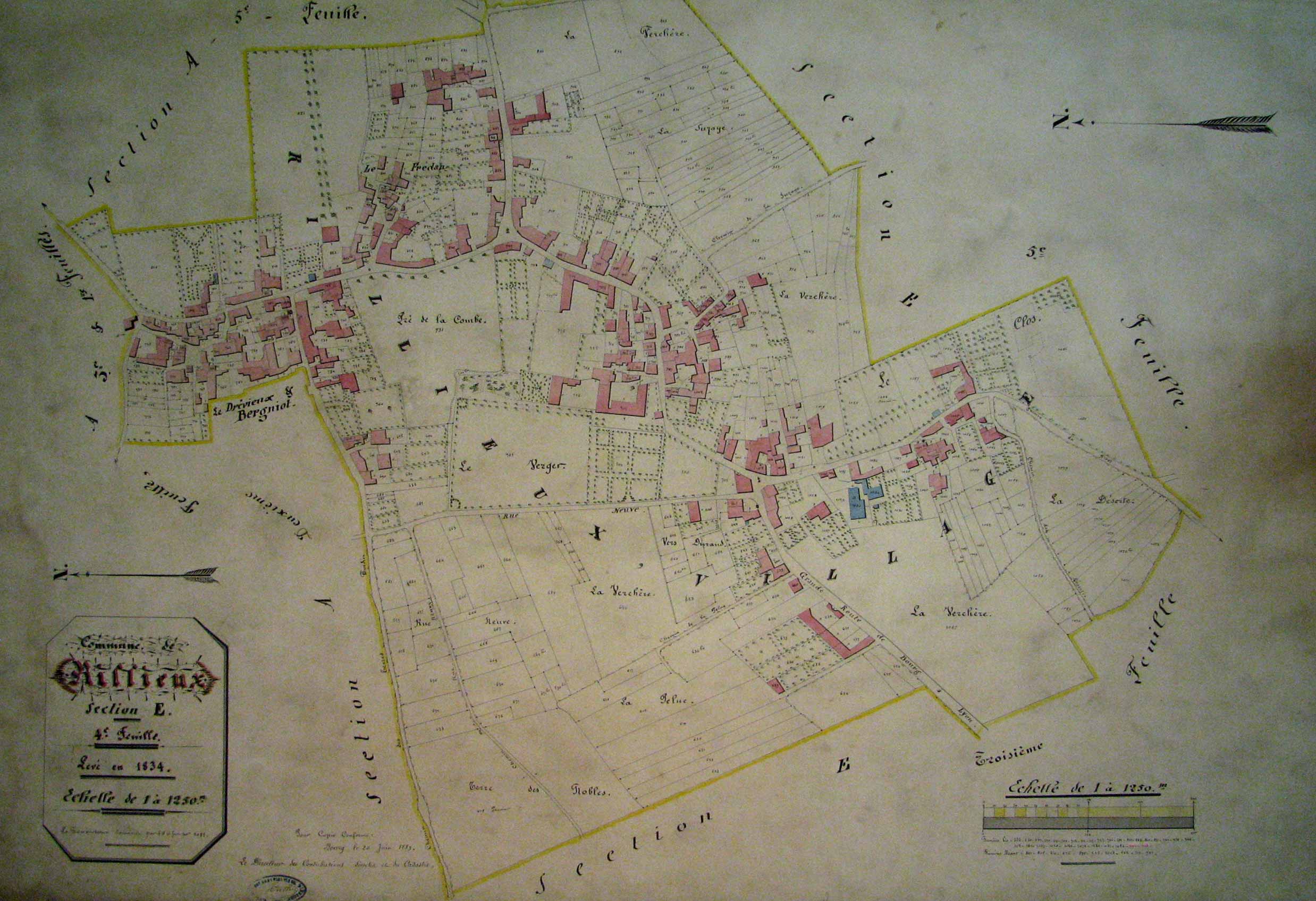 Plan de Rillieux en 1834